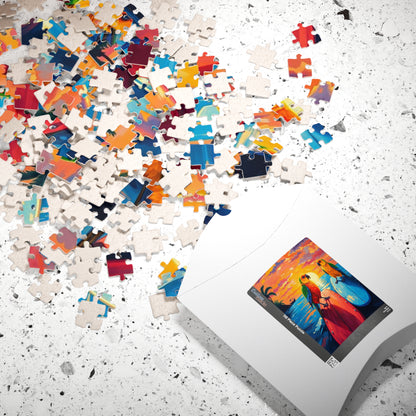 Surfside Flock Jigsaw Puzzle - Tropical Birds on the Waves, Parrots Puzzle, Gift for Animal Puzzle Lover, Family Game Night, Beach Decor Puzzle The Puzzle Chest