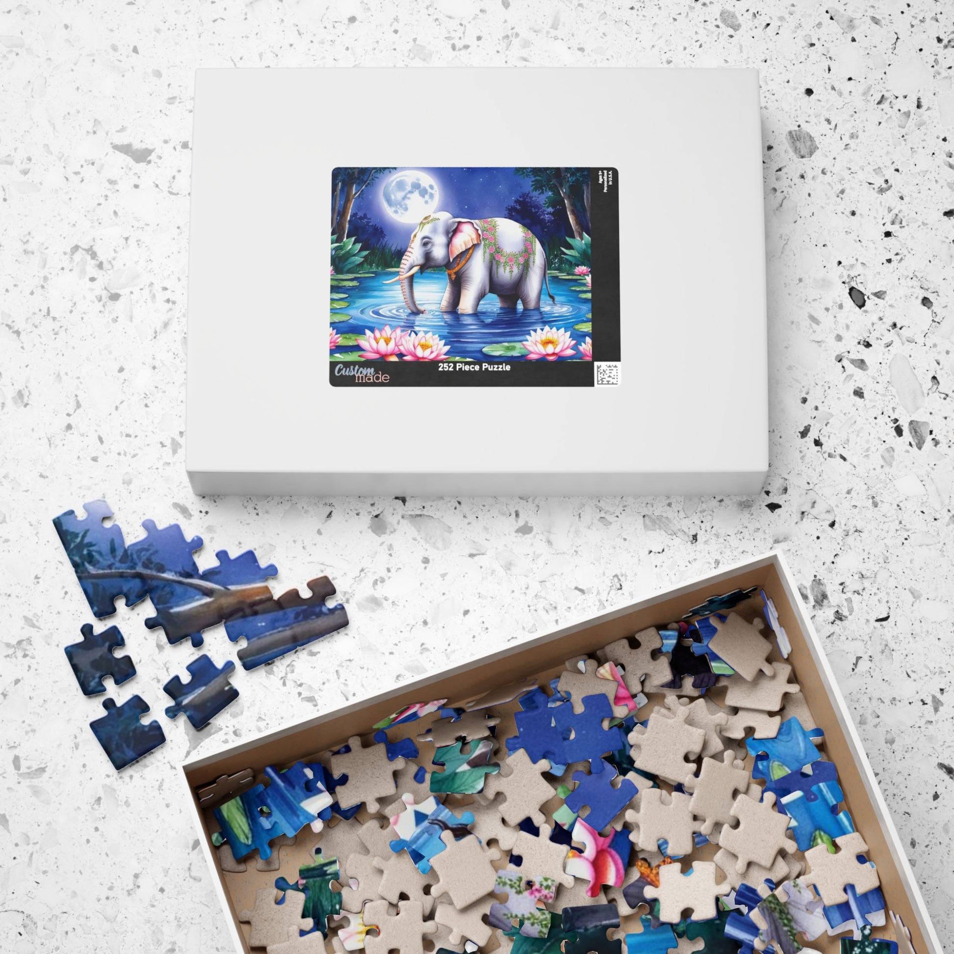 Serene Elephant Puzzle, Jigsaw Game for Puzzle Loving Adults, Mindfulness Gift for Friend, Nature Lover's Fun, Home Entertainment Puzzle The Puzzle Chest