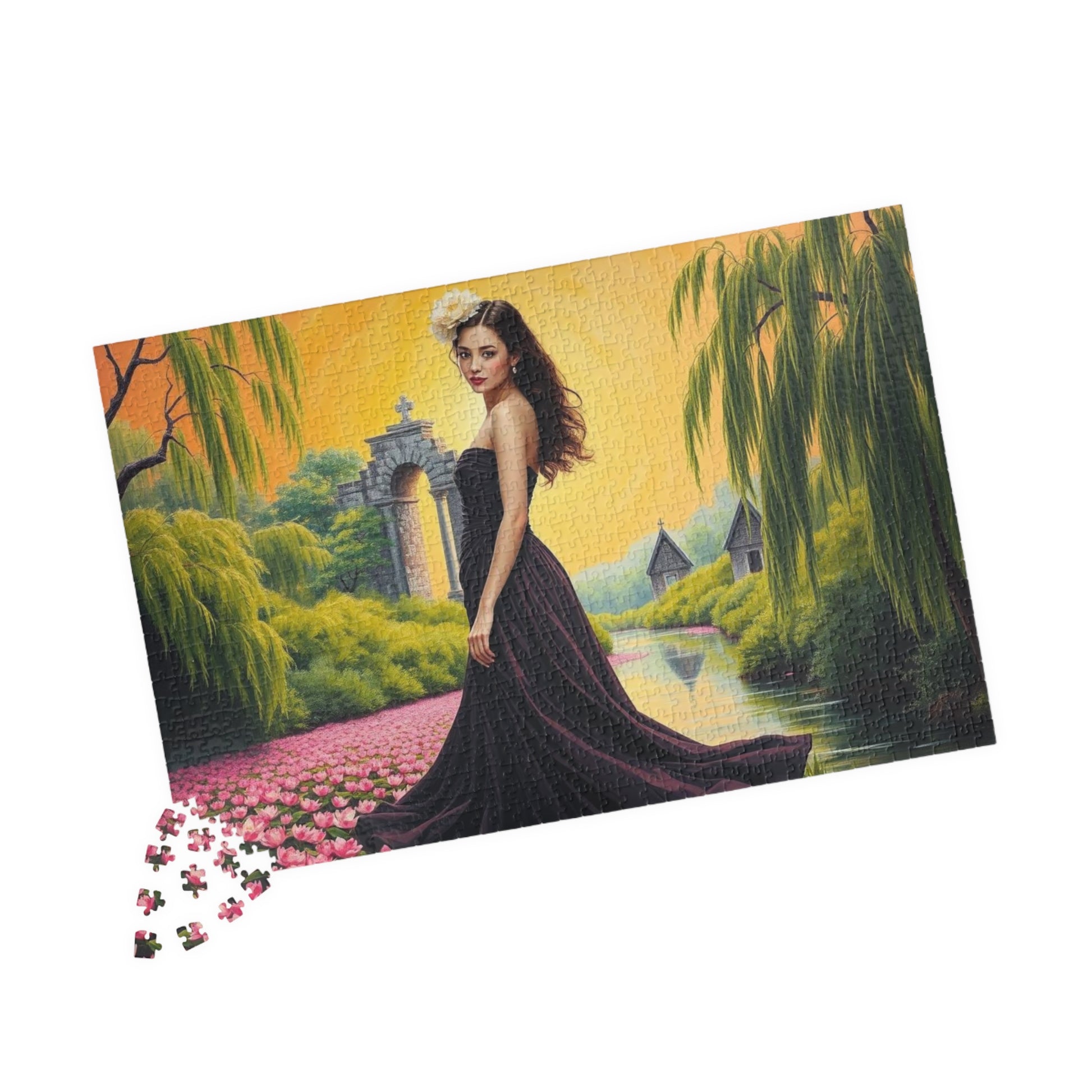 Lilywater Reverie Jigsaw Puzzle, Elegant Landscape Puzzle, Woman Art Holiday or Birthday Gift for Adult, Solo or Family Fun, Creative Hobby Puzzle The Puzzle Chest
