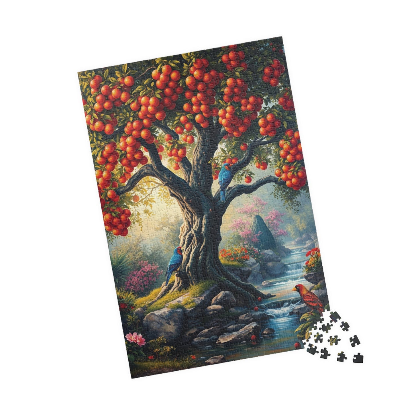 Garden of Eden Puzzle, Serene Biblical Scene (110, 252, 520, 1014 Pieces), Fruit Tree Stream Birds Flowers, Jigsaw Game Brain Teaser, Home Puzzle The Puzzle Chest