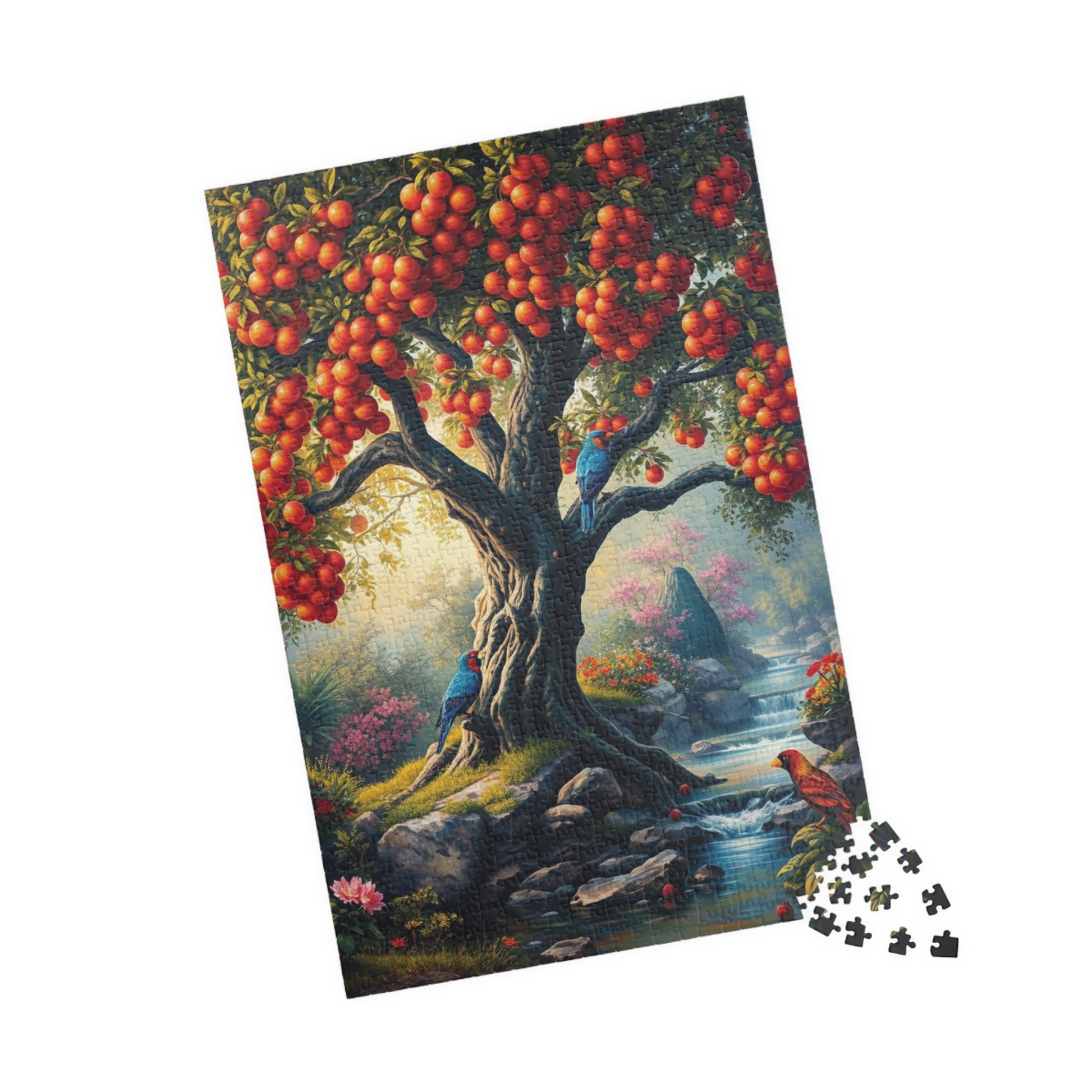 Garden of Eden Puzzle, Serene Biblical Scene (110, 252, 520, 1014 Pieces), Fruit Tree Stream Birds Flowers, Jigsaw Game Brain Teaser, Home Puzzle The Puzzle Chest