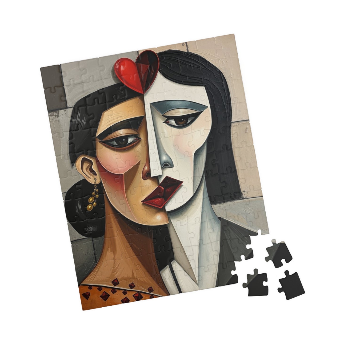 Picasso-Inspired Cubist Style Jigsaw Puzzle - Hearts, Faces, Angular Shapes, 110-1014 Piece, Artistic Gift, Brain Teaser, Quiet Pastime Puzzle The Puzzle Chest