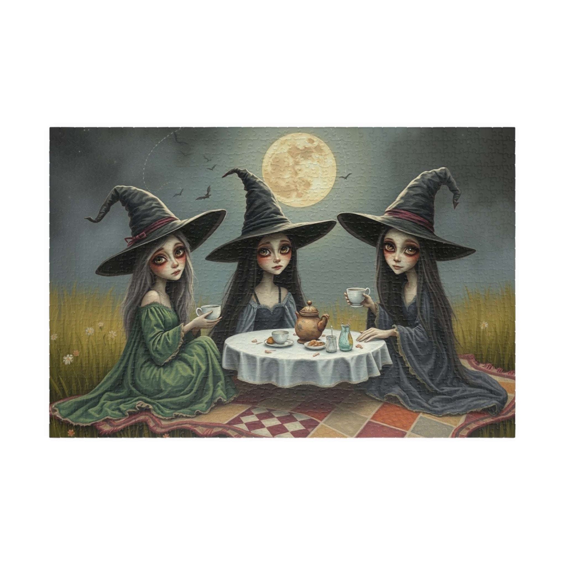 Enchanting Witch Tea Party Puzzle | Perfect for Halloween Fun, Cozy Nights, Family Game Night, Gift for Puzzle Lovers 1014 pcs (Horizontal) Puzzle The Puzzle Chest