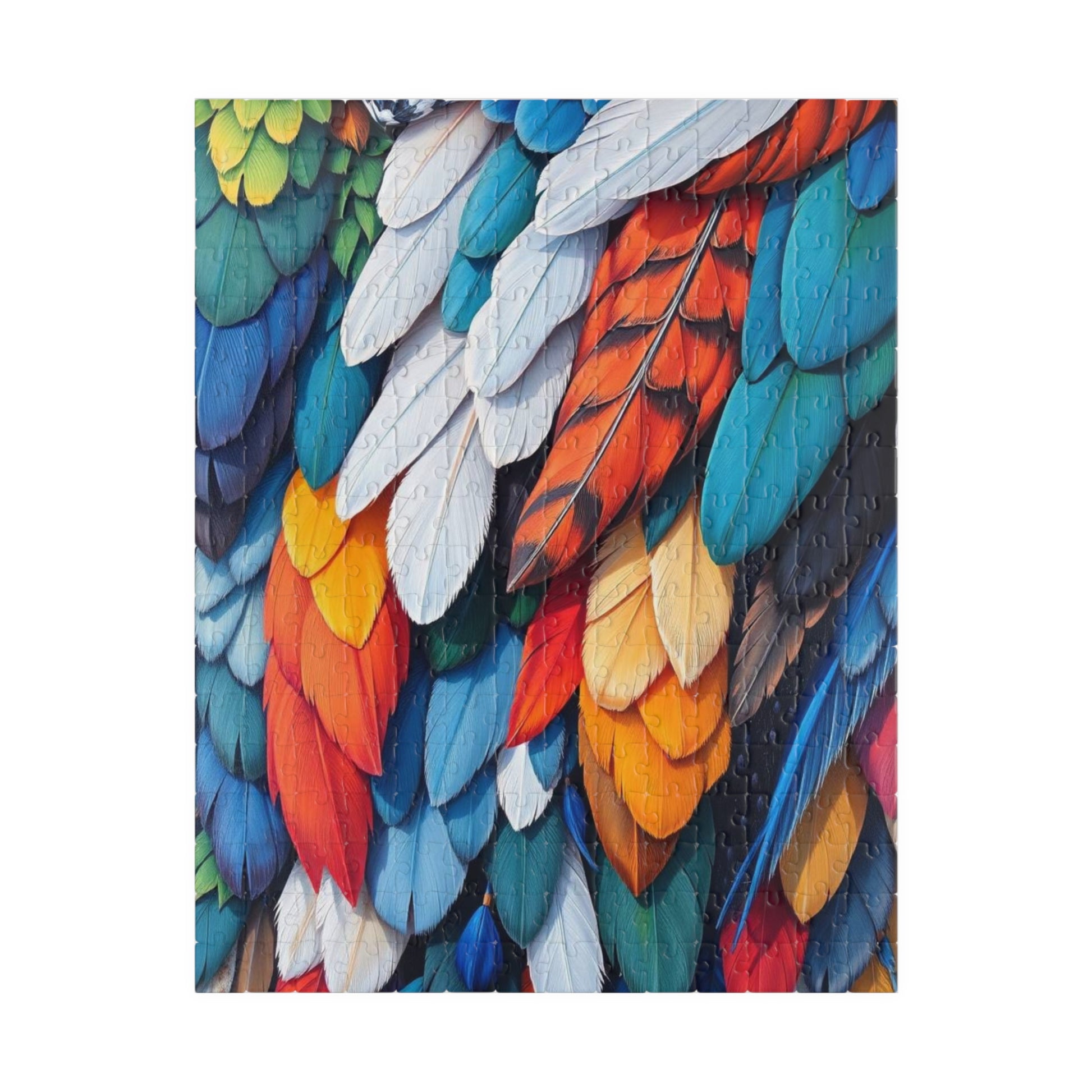 Chaotic Feather Jigsaw Puzzle - Collage Design, Vibrant Nature Art, Holiday Birthday Gift for Bird Lovers, Family Game Nights or Solo Fun 252 pcs (Vertical) Puzzle The Puzzle Chest