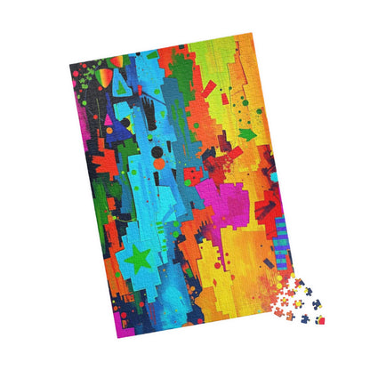 Vibrant Art Abstract Puzzle - Colorful Modern Art Jigsaw Puzzle for Adults Puzzle The Puzzle Chest