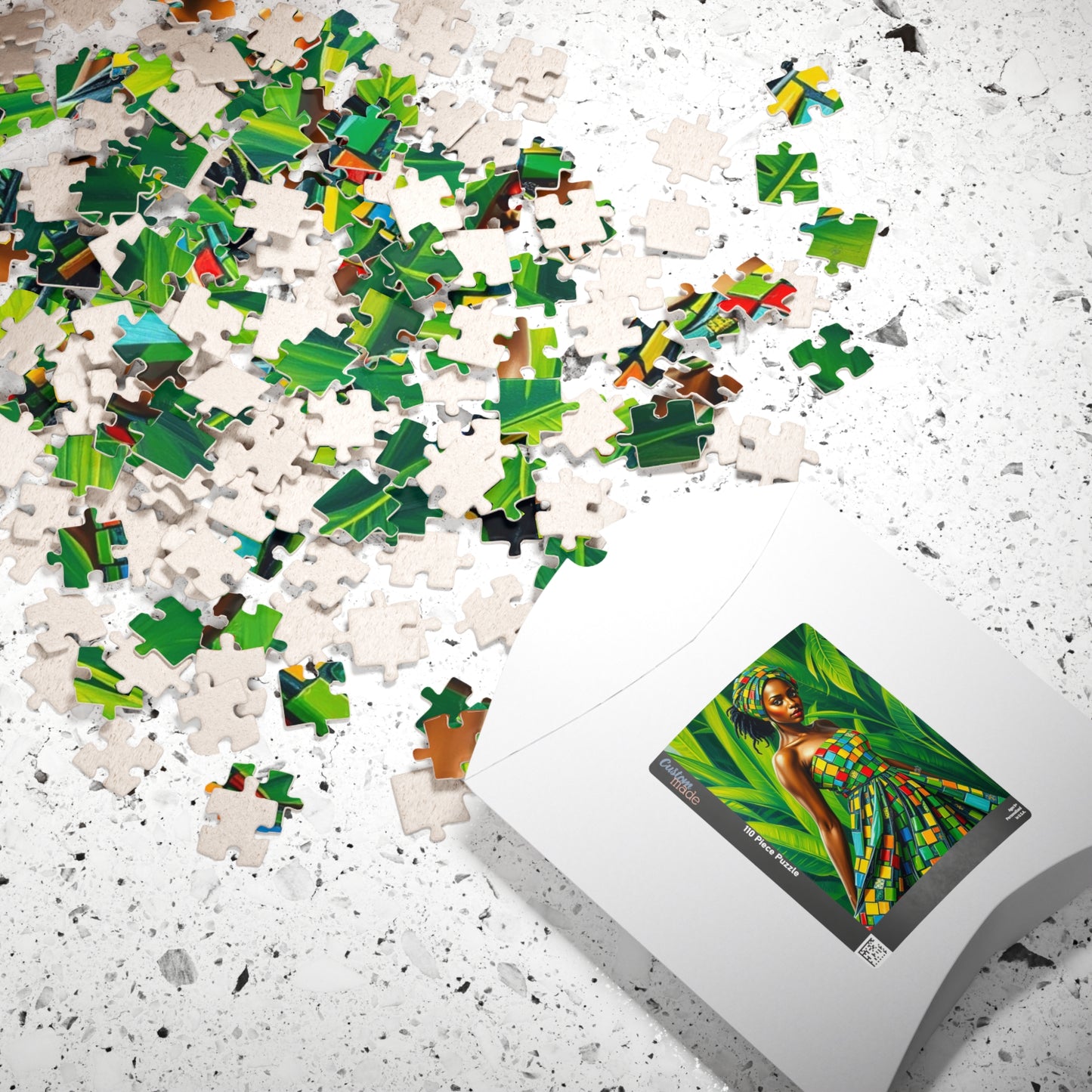 Colorful African Woman Puzzle, Vibrant Afrocentric Art Jigsaw Game, Unique Gift for Adult, Mindfulness Activity, Fun Home Entertainment Puzzle The Puzzle Chest