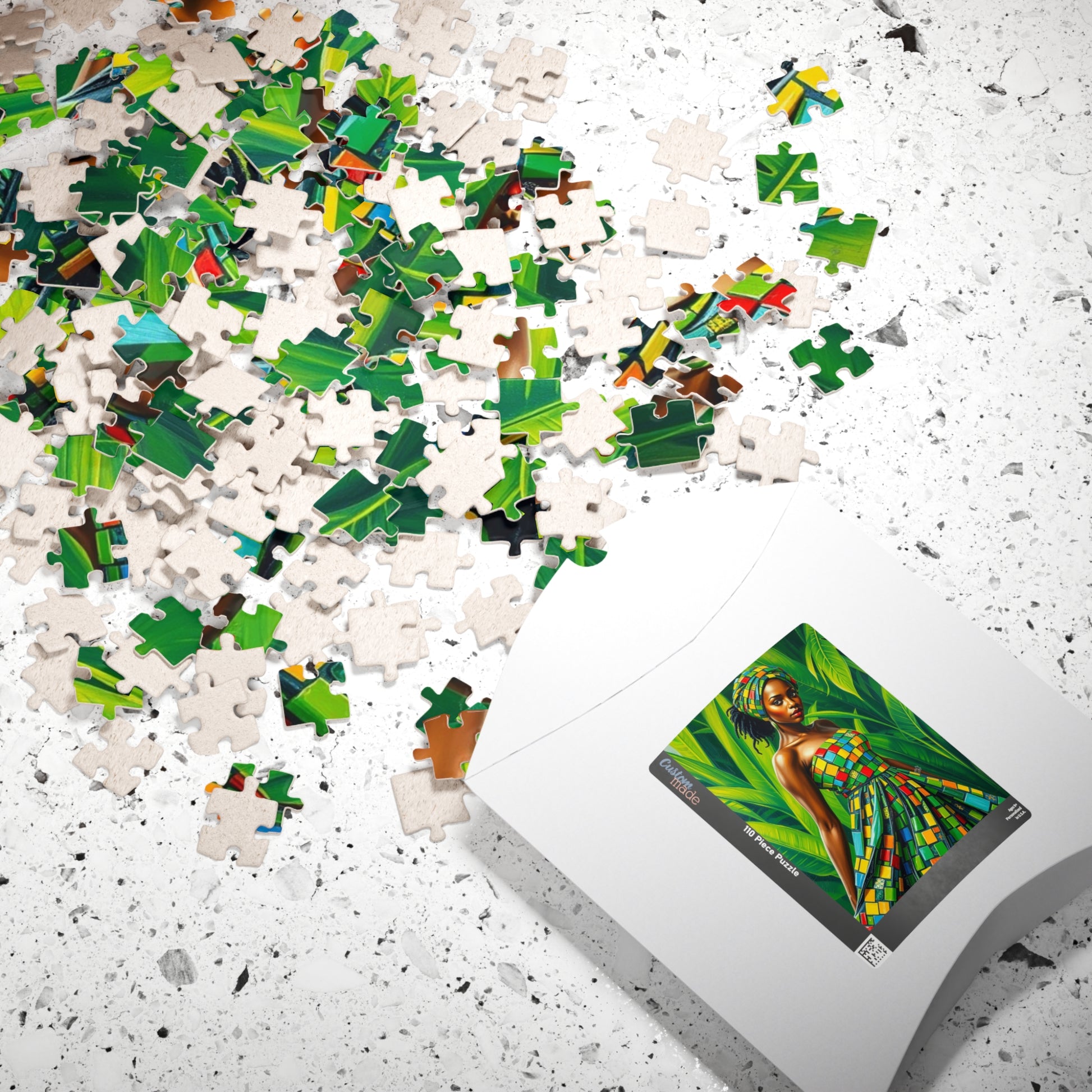 Colorful African Woman Puzzle, Vibrant Afrocentric Art Jigsaw Game, Unique Gift for Adult, Mindfulness Activity, Fun Home Entertainment Puzzle The Puzzle Chest