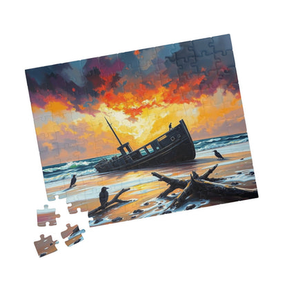 Solitude at the Shore Jigsaw Puzzle, Sunset Landscape Shipwreck, Gothic Puzzle, Dark Art Puzzle, Solo Fun, Game Night, Gift for Puzzle Lover Puzzle The Puzzle Chest
