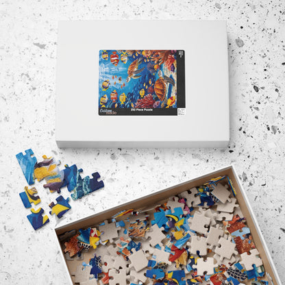 Mosaic Underwater Jigsaw Puzzle, Tropical Fish, Sea Turtle, Sunlit Surface, 520-Piece, Gift for Ocean Lovers, Relaxing Family Activity, Home Puzzle The Puzzle Chest