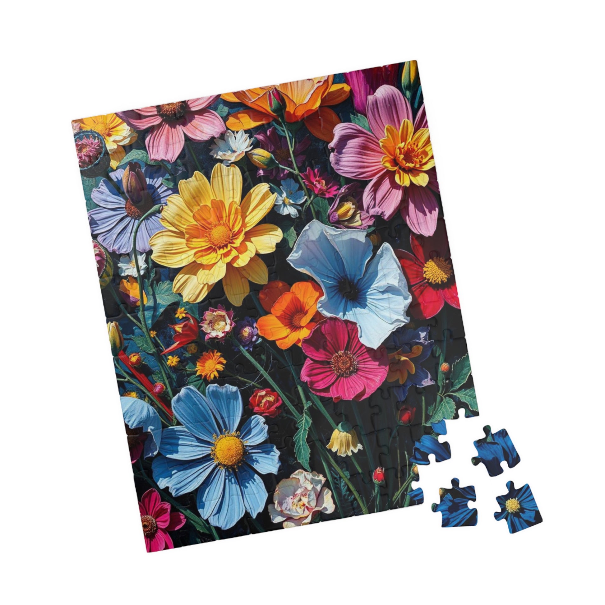 Floral Jigsaw Puzzle, Colorful Flower Game, Friend Gift for Garden Lover, Family Game Night, Home Entertainment Brain Teaser Puzzle The Puzzle Chest
