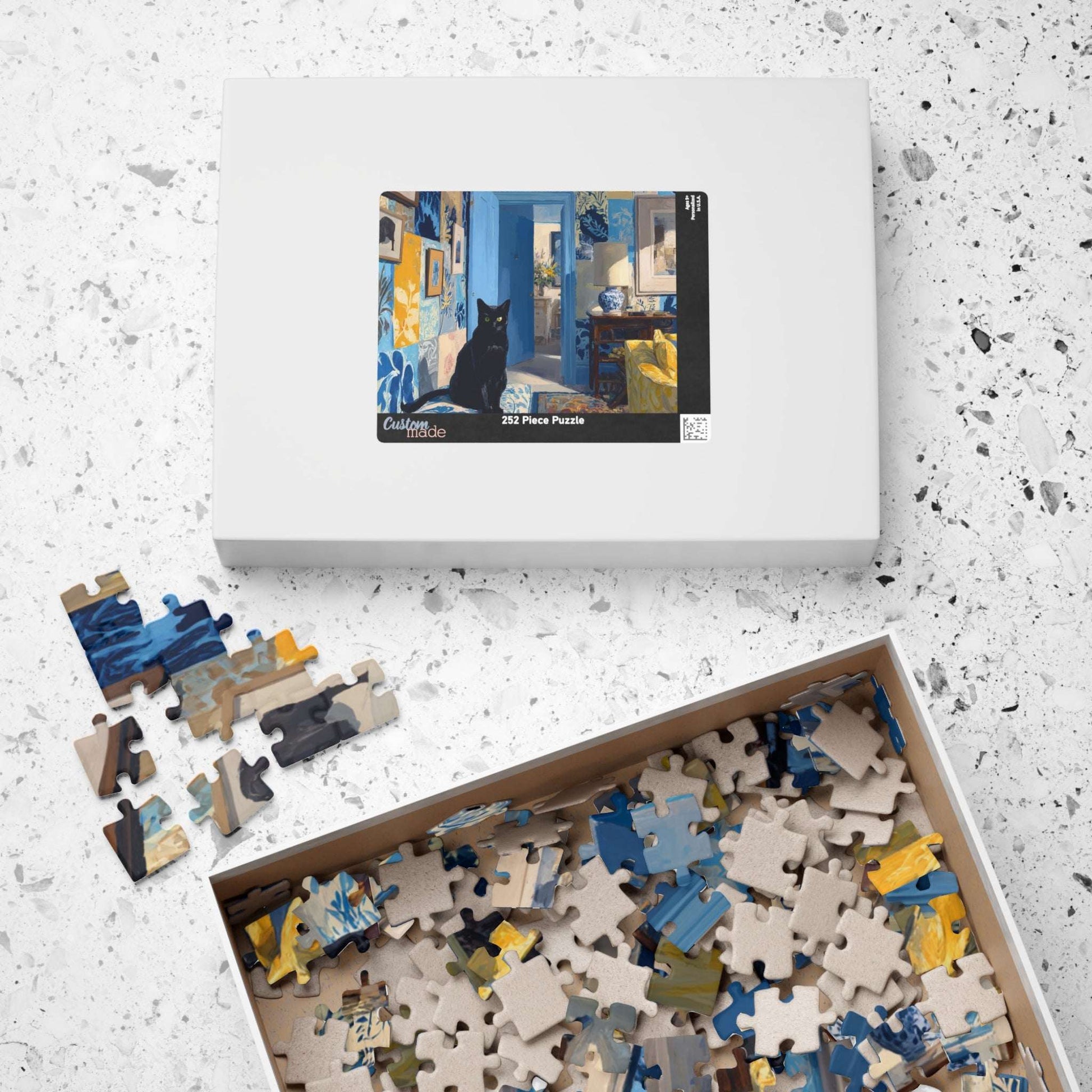 Cat in the Blue Room – Vibrant Fauvist Interior Jigsaw Puzzle, Animal Theme Artistic Cat Puzzle, Matisse-Inspired Puzzle The Puzzle Chest