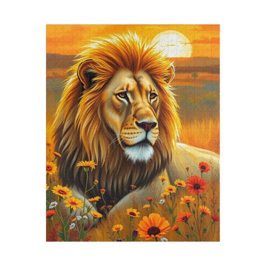 Majestic Lion Puzzle Stunning Wildlife Art, Challenging Jigsaw Game, Gift for Nature Lover Animal Enthusiast, Mindfulness Home Entertainment 520 pcs (Vertical) Puzzle The Puzzle Chest