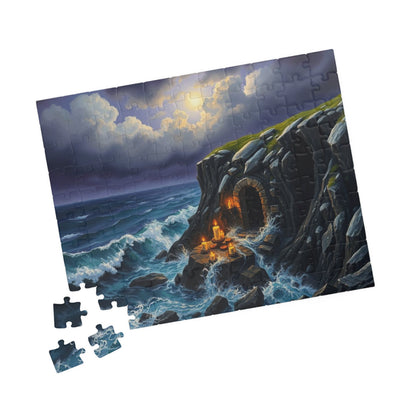 Sepulcher by the Sea Gothic Jigsaw Puzzle, Mystical Coastal Gothic Art Print, Solo Fun Meditation Activity, Gift for Dark Fantasy Lover Puzzle The Puzzle Chest
