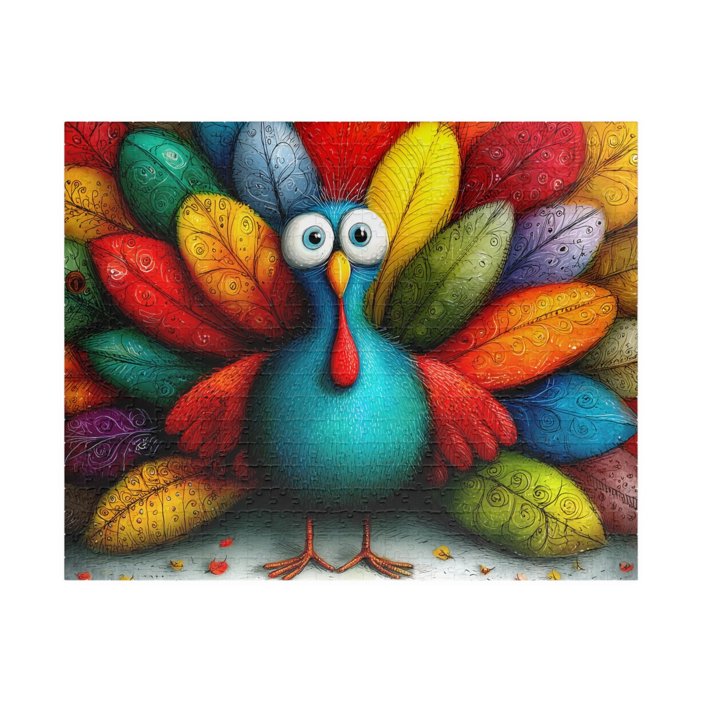 Colorful Turkey Illustration Puzzle | 110-1014 Piece Farm Animal Jigsaw Puzzle The Puzzle Chest