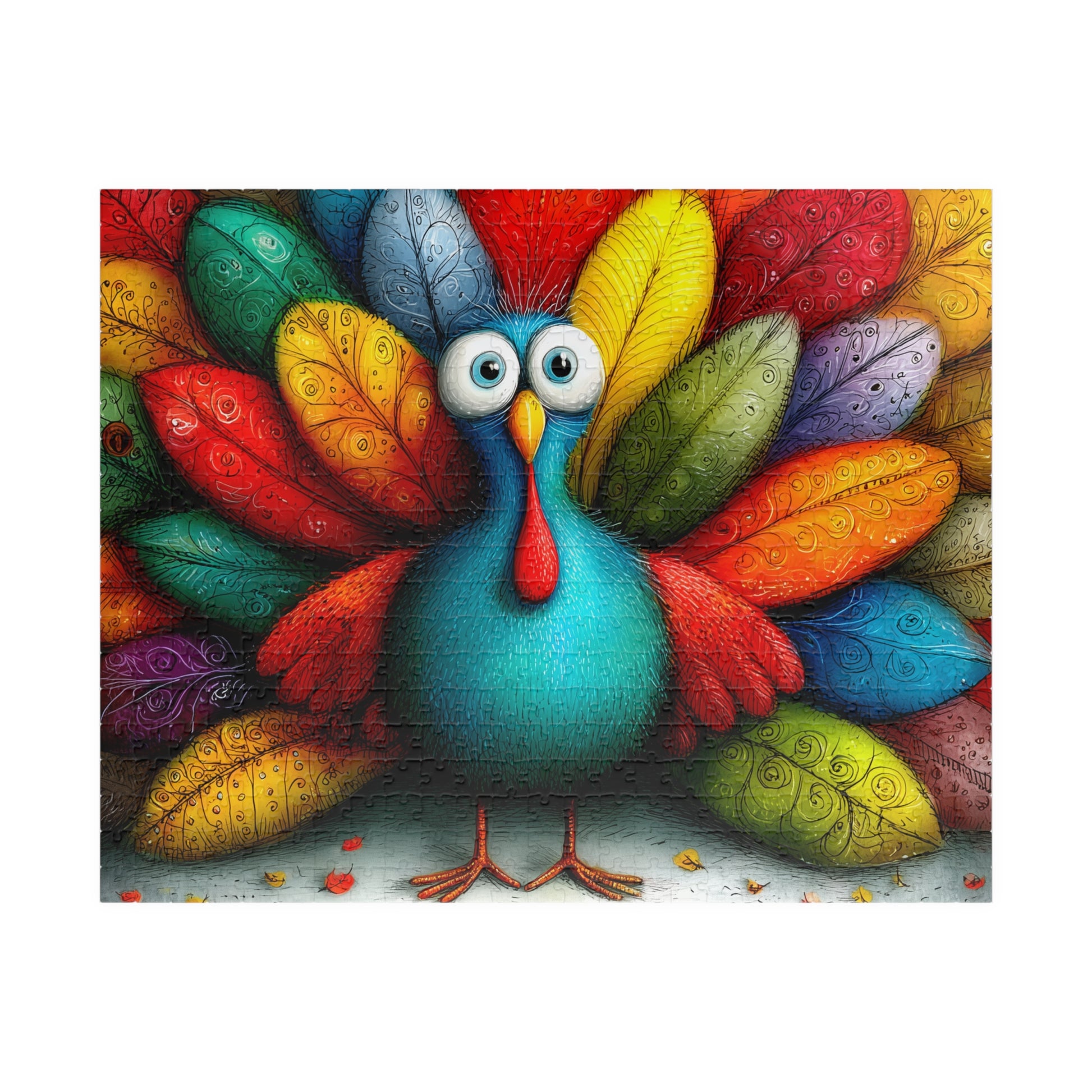 Colorful Turkey Illustration Puzzle | 110-1014 Piece Farm Animal Jigsaw Puzzle The Puzzle Chest