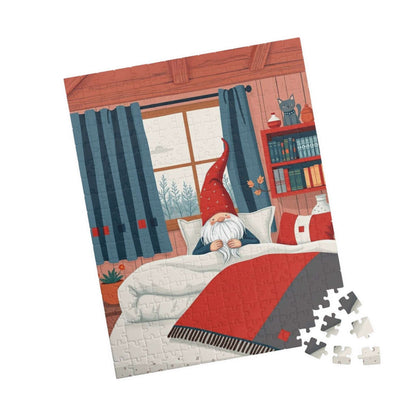 Scandinavian Folk Style Sleeping Gnome Jigsaw Puzzle - Nordic Dwarf Bedtime Scene 252 pcs (Vertical) Puzzle The Puzzle Chest