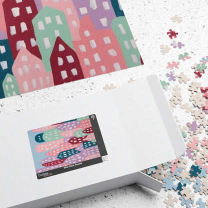 Abstract Cityscape Jigsaw Puzzle, Fun Home Activity Game Puzzle The Puzzle Chest