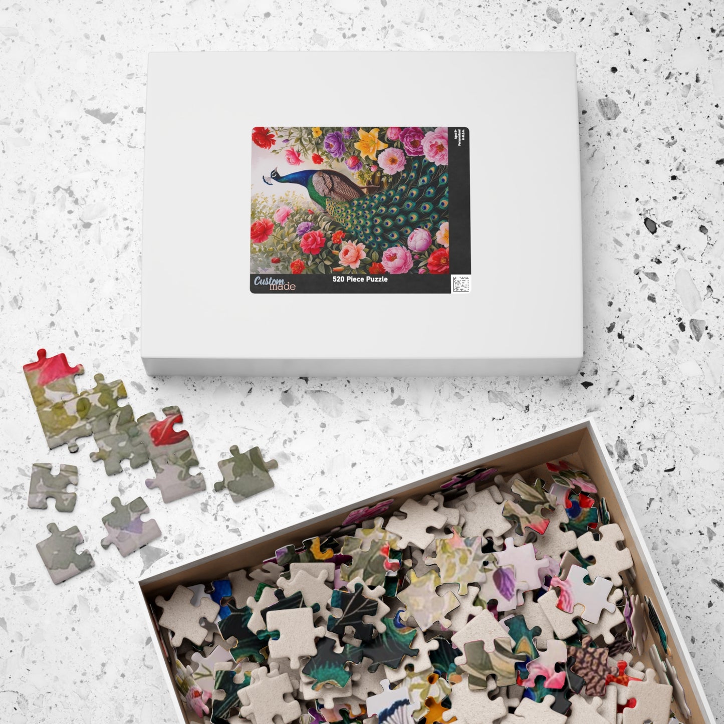 Peacock Jigsaw Puzzle Birds and Flowers, Animal Lover Game, Birthday Gift Floral Puzzle for Nature Enthusiasts, Relaxing Fun Family Activity Puzzle The Puzzle Chest