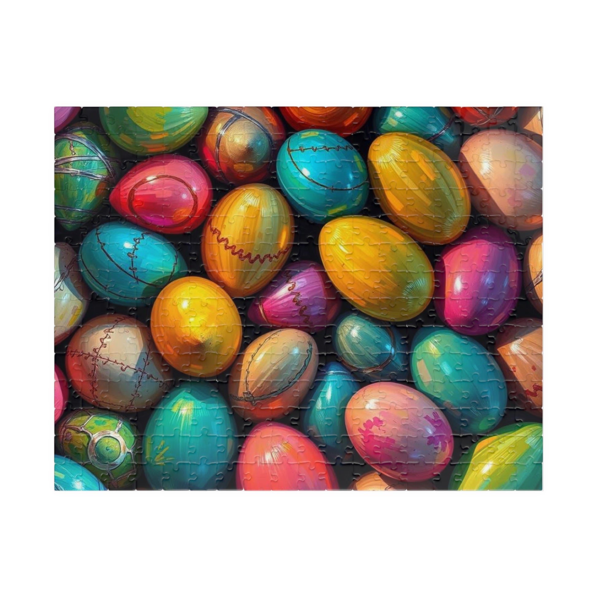 Colorful Easter Egg Puzzle, Collage Puzzle, Spring Puzzle Ideal for Family Activity, Adult DIY Craft, Family Fun Activity, Gift for Friends 252 pcs (Horizontal) Puzzle The Puzzle Chest