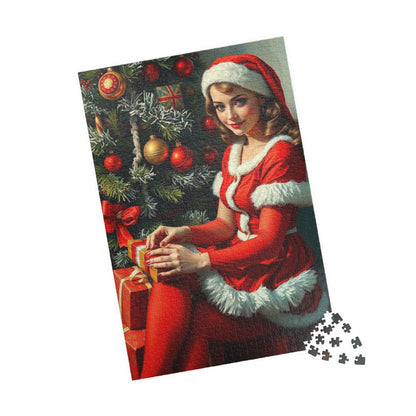 Festive Holiday Jigsaw Puzzle for Adult, Mrs. Claus Design, Vintage Christmas Art, Puzzle Lover Gift for Family, Cozy Night, Mental Exercise 1014 pcs (Vertical) Puzzle The Puzzle Chest