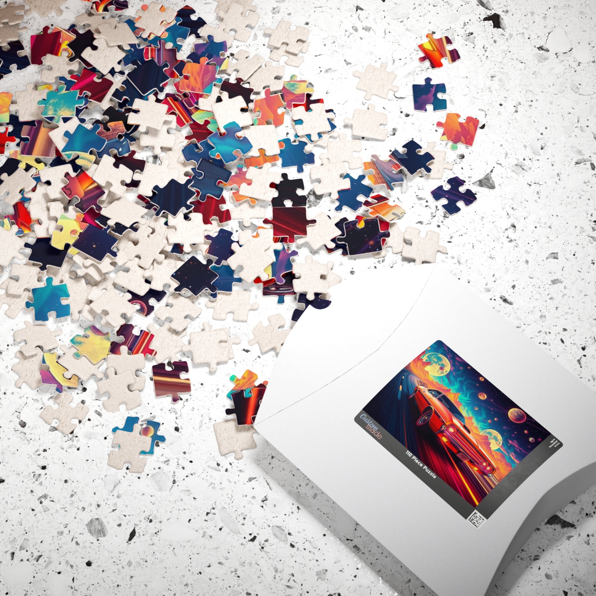 Retro Car Jigsaw Puzzle - Cosmic Scene, Gifts for Car Lovers, Nostalgic Mindfulness Activity for Family Game Night or Solo Fun, Brain Teaser Puzzle The Puzzle Chest