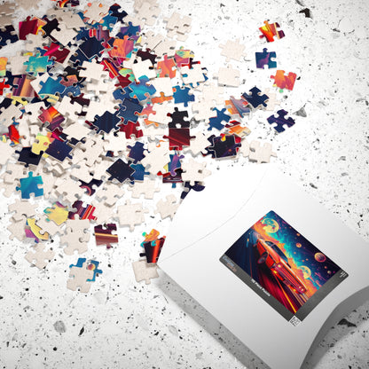 Retro Car Jigsaw Puzzle - Cosmic Scene, Gifts for Car Lovers, Nostalgic Mindfulness Activity for Family Game Night or Solo Fun, Brain Teaser Puzzle The Puzzle Chest