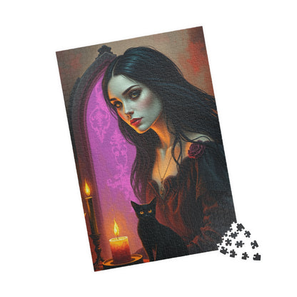 Gothic Witch Jigsaw Puzzle for Adult, Unique Gift for Fantasy Dark Art Lover and Puzzle Enthusiast, Mindful Activity, Quiet Leisure Solo Fun Puzzle The Puzzle Chest