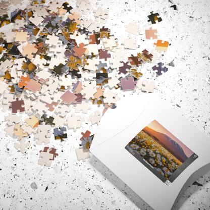 Mount Kilimanjaro Landmark Puzzle, African Daisies Sunrise Jigsaw Game, 252/520/1014 Pieces, Nature Lover Gift, Home Decor, African Safari Puzzle The Puzzle Chest
