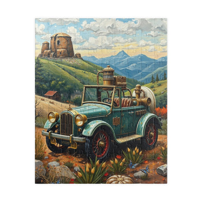 Retro Steampunk Car Puzzle 110, 252, 520, 1014-piece Jigsaw Game for Art Lovers, Family Fun, Holiday or Birthday Gift for Adults 110 pcs (Vertical) Puzzle The Puzzle Chest