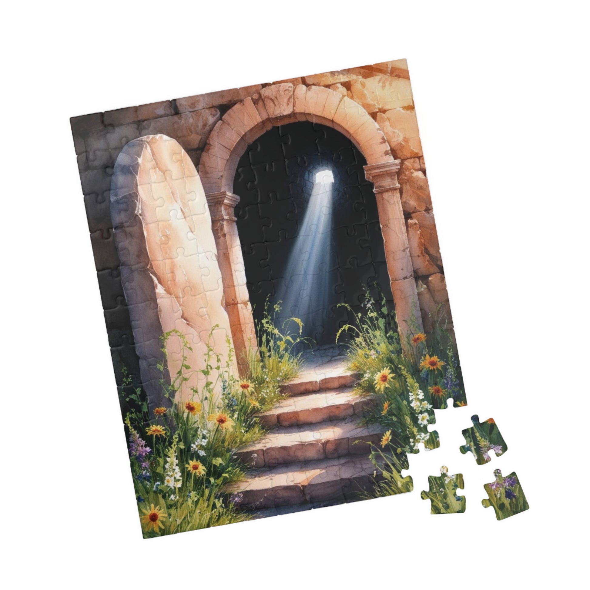 Religious Themed Puzzle, Bible Stone Tomb Puzzle, Christian Puzzle Enthusiasts, Easter Gift, Spiritual Jigsaw, Resurrection Scene Puzzle Puzzle The Puzzle Chest