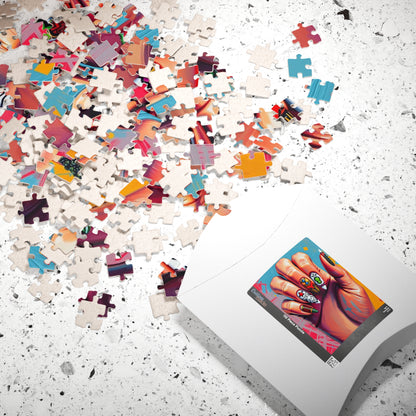 Artistic Nail Design Puzzle, Fun Family Activity, Unique Gift, Nail Art Enthusiasts, Creative Home Decor, 110-1014 Pieces Puzzle The Puzzle Chest