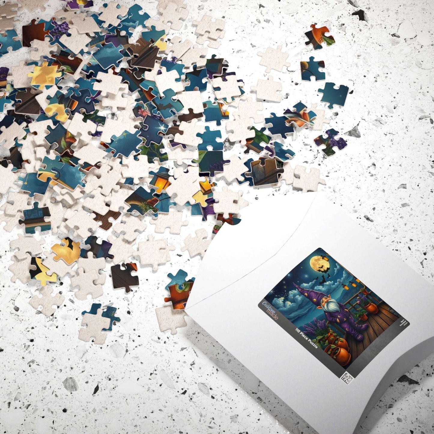 Stargazing Gnome Jigsaw Puzzle - Dreamy Rooftop Scene Puzzle The Puzzle Chest