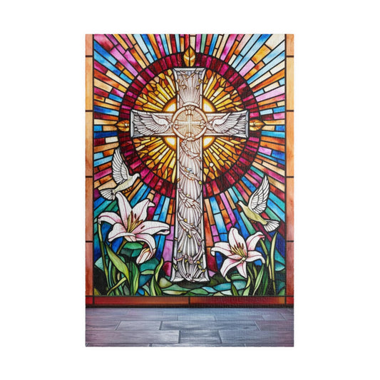 Stained Glass Cross Puzzle (110, 252, 520, 1014-piece), Faith-Based Religious Jigsaw Game, Colorful Puzzle for Christians and Puzzle Lovers