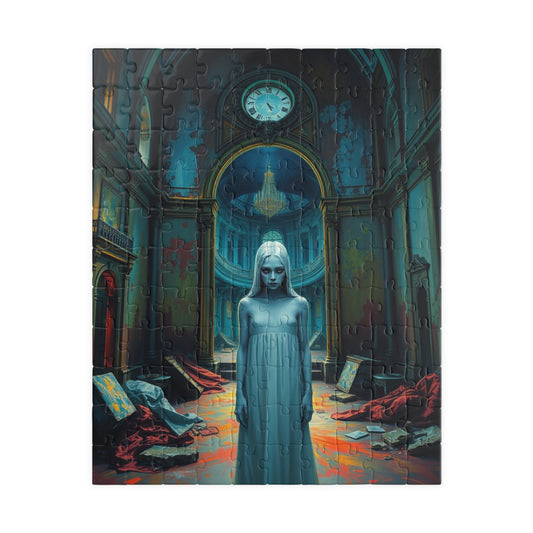 Gothic Puzzle, 110-1014 Piece, Grand Manor in Ruins with Pale Figure, Sorrowful Eyes, Adult Jigsaw Game, Halloween Decor, Haunted Mansion 110 pcs (Vertical) Puzzle The Puzzle Chest
