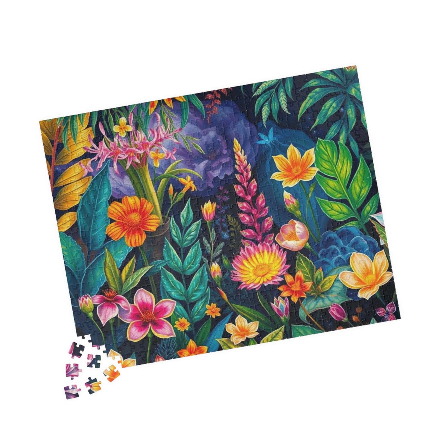 Twilight Garden Floral Jigsaw Puzzle - 110, 252, 520, 1014-piece Mystic Flower Puzzle