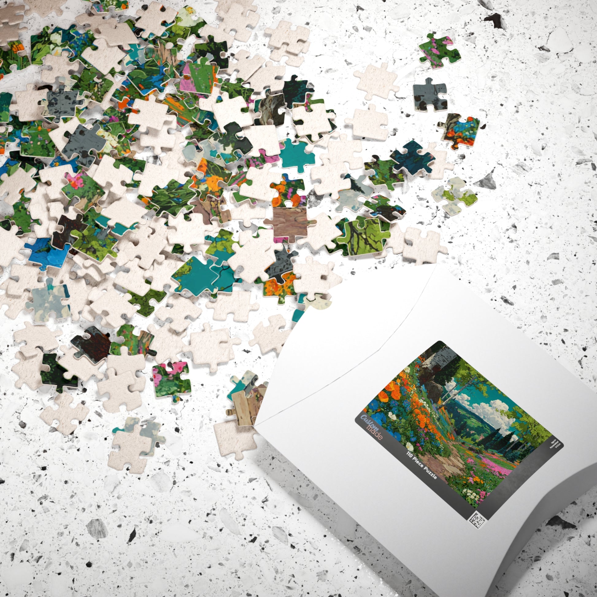 Wildflower Trail Jigsaw Puzzle – Peaceful Spring Path Through a Lush Forest, Nature Inspired Landscape Scene Puzzle The Puzzle Chest