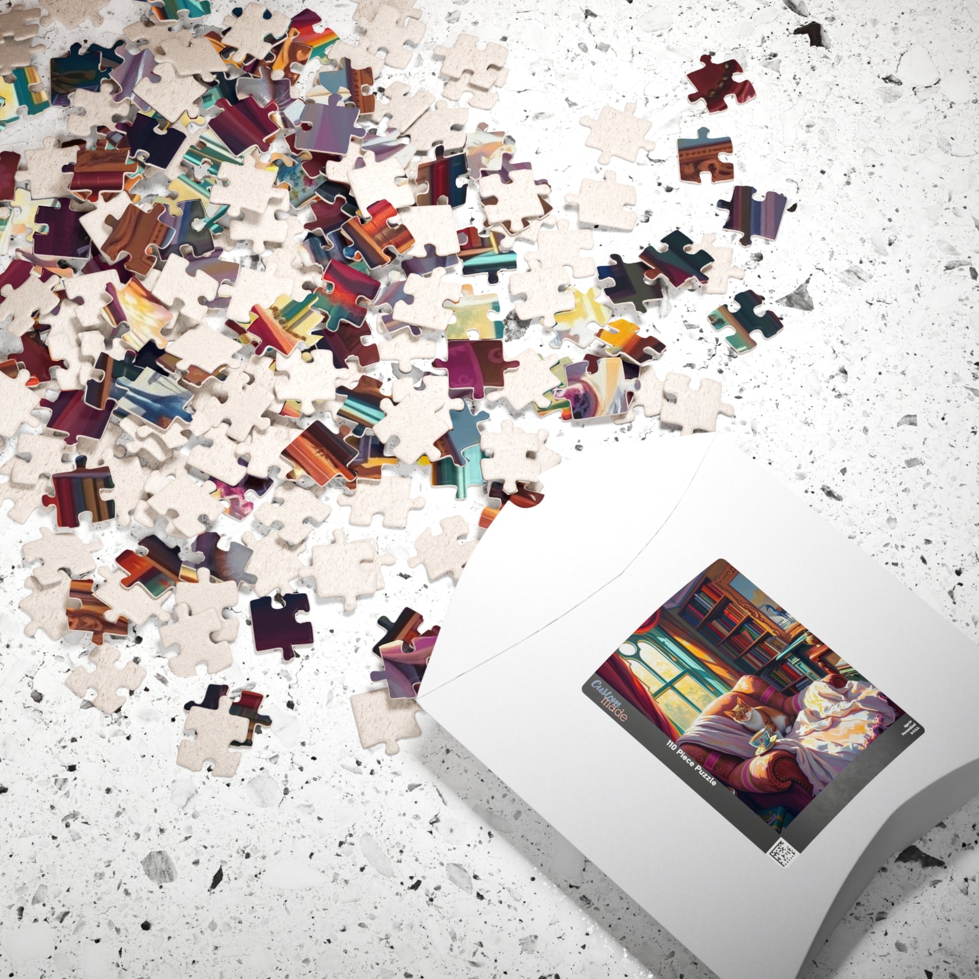 Cozy Study Room Jigsaw Puzzle, Home Office Sanctuary for Cat, Animal Lover Gift, Mindful Hobby, Indoor Activity, Best Family Entertainment Puzzle The Puzzle Chest