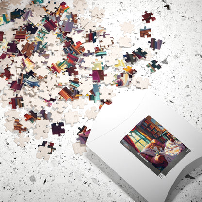 Cozy Study Room Jigsaw Puzzle, Home Office Sanctuary for Cat, Animal Lover Gift, Mindful Hobby, Indoor Activity, Best Family Entertainment Puzzle The Puzzle Chest