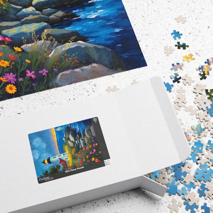 Seabreeze Beacon Jigsaw Puzzle - Coastal Lighthouse, Wildflowers and Sailboats, Family Activity Brain Teaser, Gift for Puzzle Lovers Puzzle The Puzzle Chest