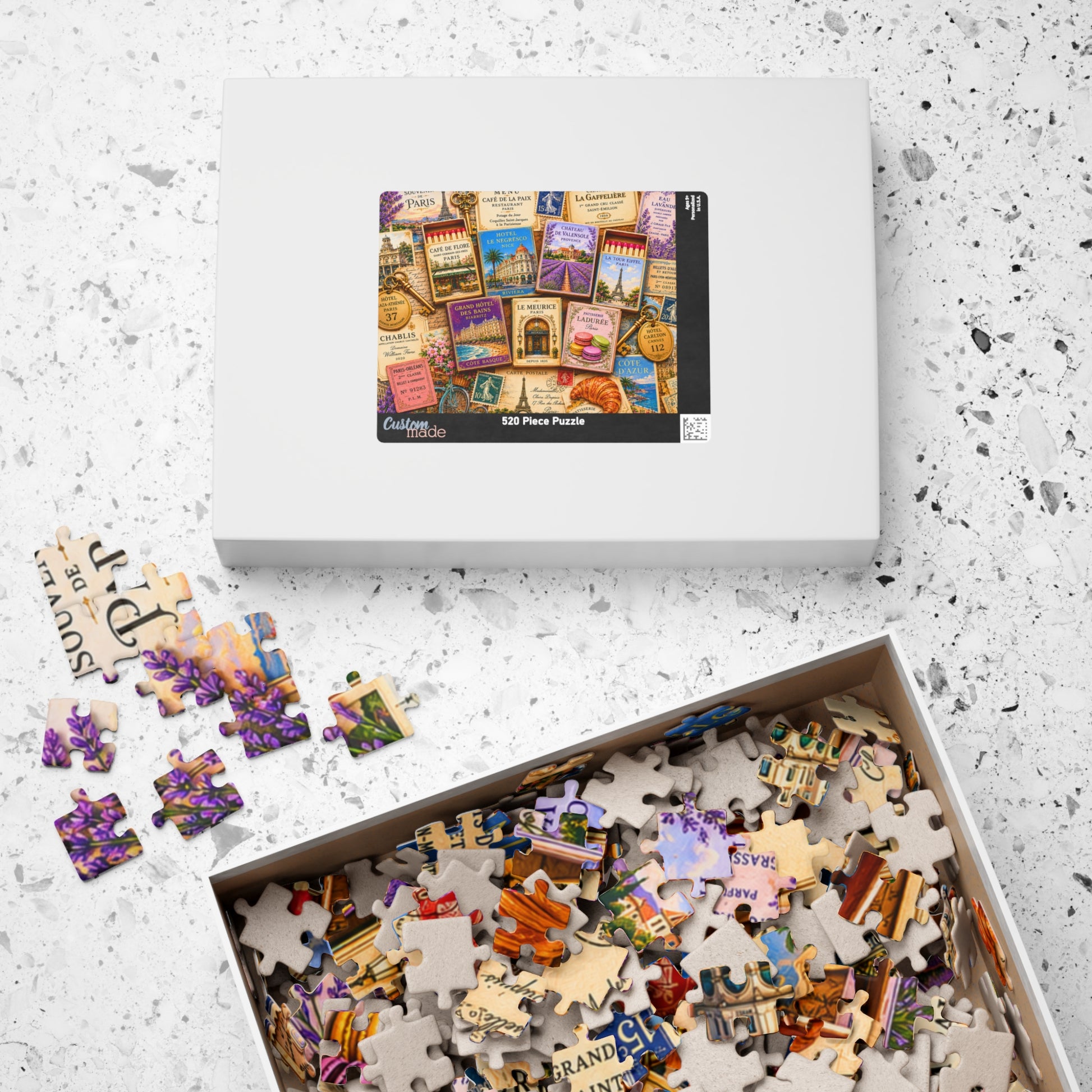 Colorful France Matchbook Puzzle | Paris Travel Memorabilia Jigsaw | French Café Collection Challenge | European Nostalgia Puzzle The Puzzle Chest