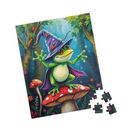 Whimsical Frog Puzzle, Colorful Nature Scene Jigsaw Gift for Adults, Fun Family Game Night, Home Entertainment Mindfulness Activity Puzzle The Puzzle Chest
