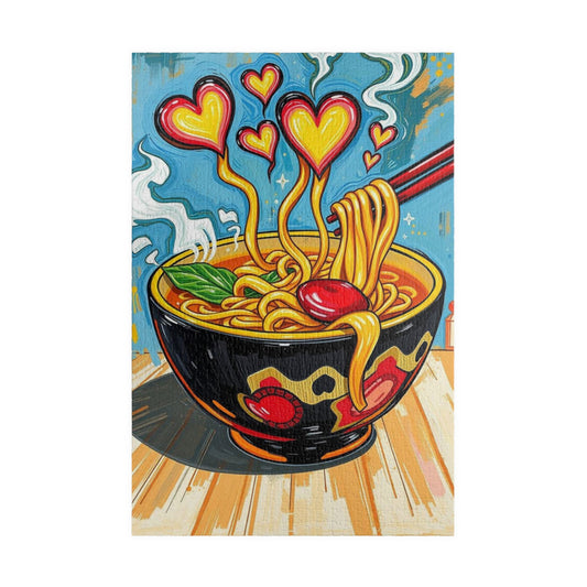 Heartfelt Noodle Puzzle, 110-1014 Piece Pop Art Jigsaw Puzzle for Fun Family Game, Cozy Night In, Unique Gift Idea for Holiday Birthday 1014 pcs (Vertical) Puzzle The Puzzle Chest