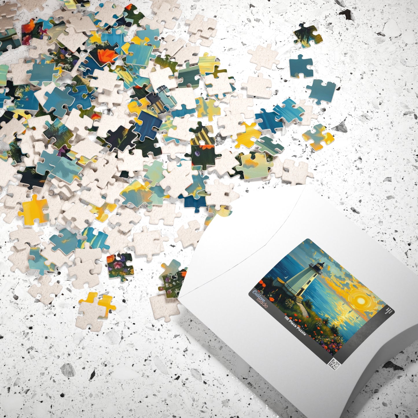 Lighthouse Sunset Seascape Puzzle | Scenic Jigsaw Puzzle Puzzle The Puzzle Chest
