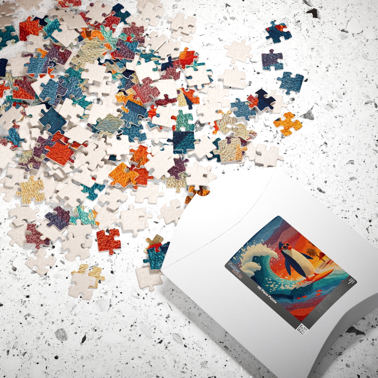 Surfing Penguin Puzzle - Animal Theme Jigsaw Game for Fun Family Activity, Gift for Friends, Indoor Entertainment Puzzle The Puzzle Chest