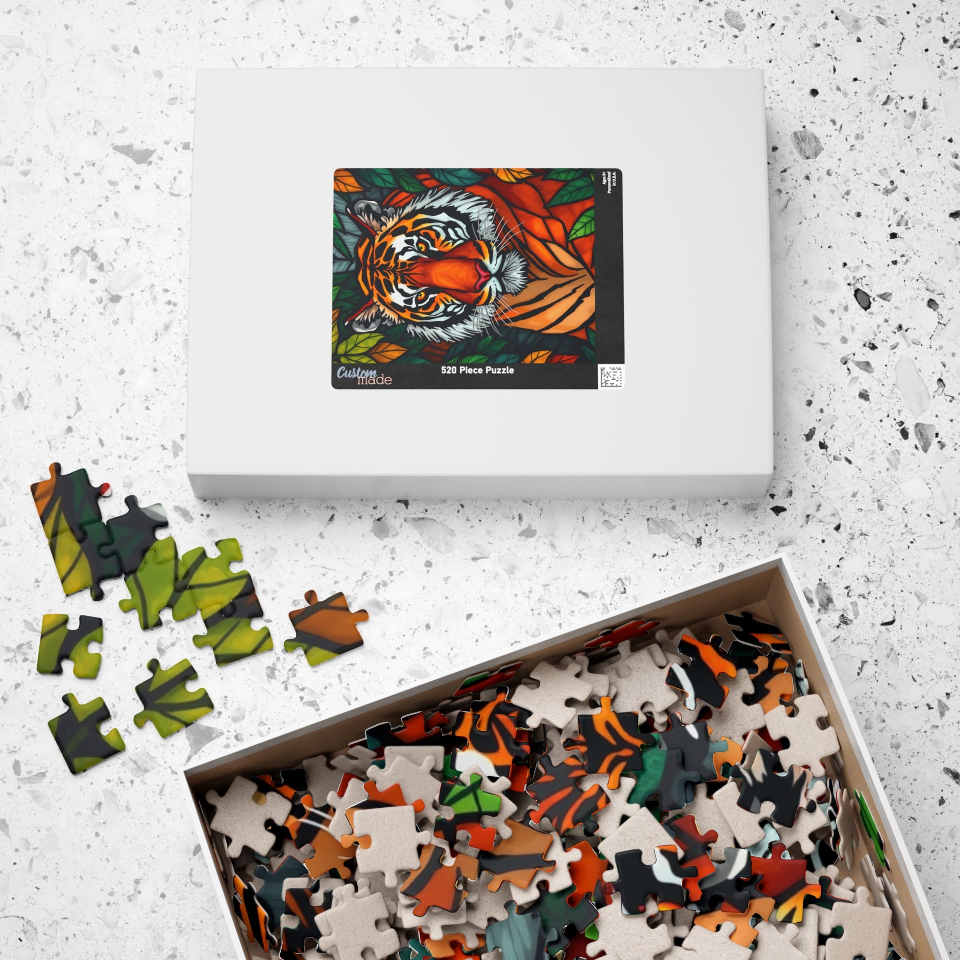 Tiger Art Puzzle - Colorful Wildlife Jigsaw for Nature and Animal Lovers, Gift for Friends and Family, Fun Indoor Activity Puzzle The Puzzle Chest