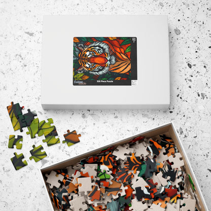 Tiger Art Puzzle - Colorful Wildlife Jigsaw for Nature and Animal Lovers, Gift for Friends and Family, Fun Indoor Activity Puzzle The Puzzle Chest