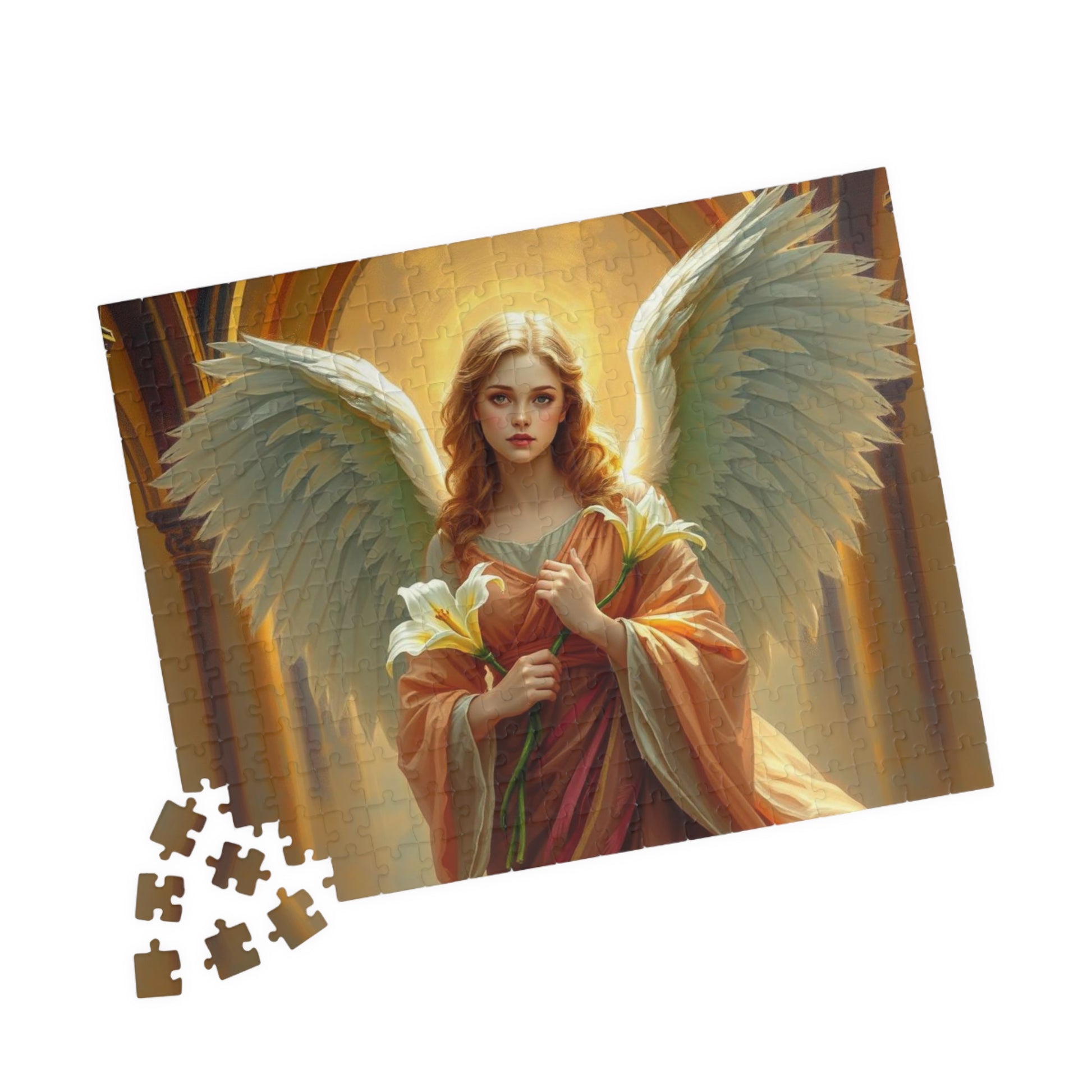 Golden Benediction Jigsaw Puzzle, Angel Puzzle, Religious Puzzle, Catholic Puzzle Gift for Puzzle Lover, Great for Indoor Home Entertainment Puzzle The Puzzle Chest