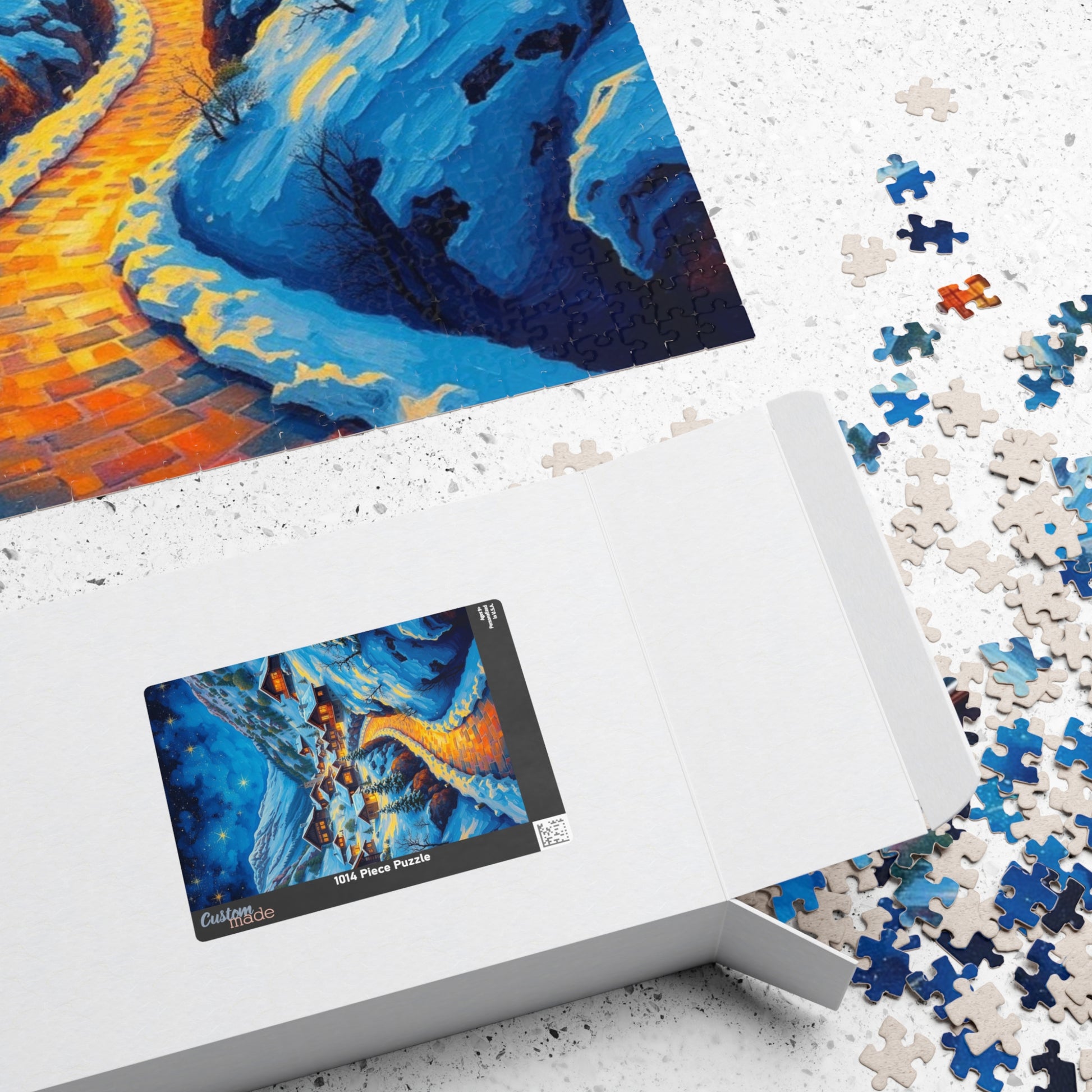 Cozy Winter Nights Puzzle, Snowy Village Artwork, 110-1014 Piece Jigsaw for Family Fun, Christmas Gift, Holiday Décor, Winter Activity The Puzzle Chest