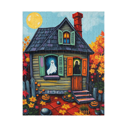 Ghostly Window Watchers Jigsaw Puzzle - Spooky Halloween House, Fun Activity Perfect for Family Game Night, Gift for Friends, Brain Teasers