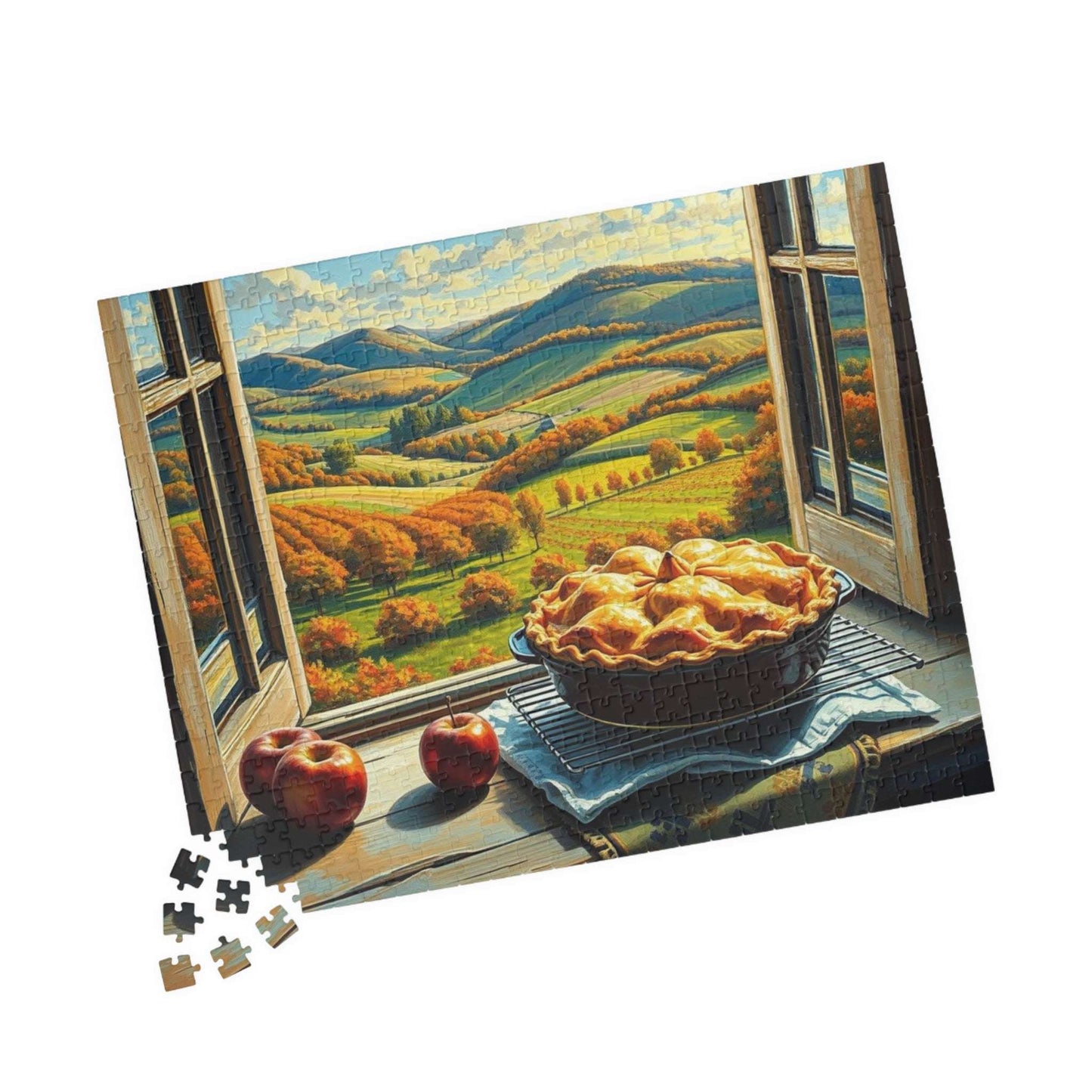 Autumn Landscape Puzzle - Food Jigsaw, Cozy Home Entertainment, Family Game Night Activity, Gift for Puzzle Lovers and Foodies, Fall Decor Puzzle The Puzzle Chest